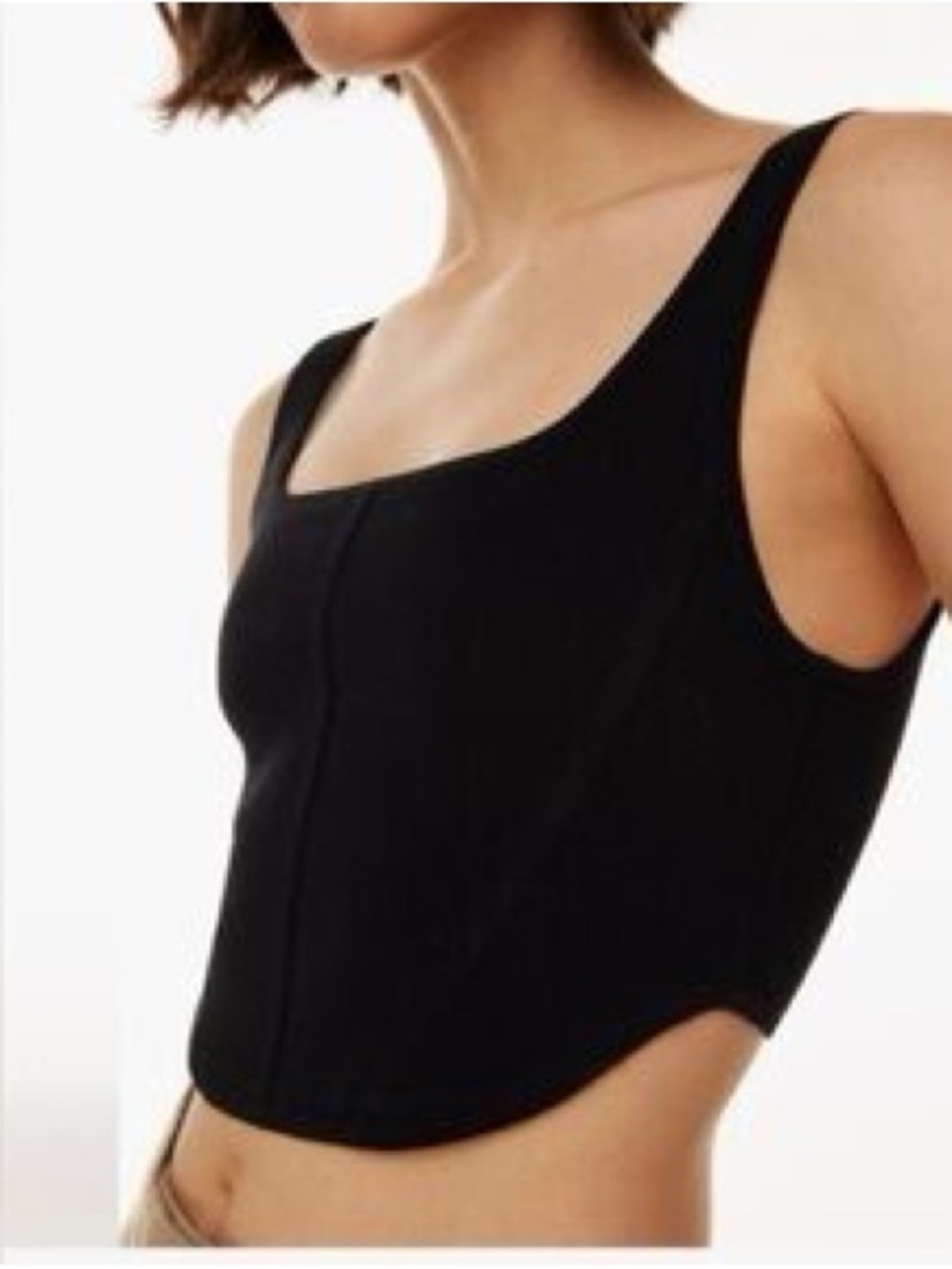 Babaton Black Cropped Square-Neck Tank